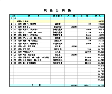 現金出納帳の無料エクセルテンプレート サムネイル画像