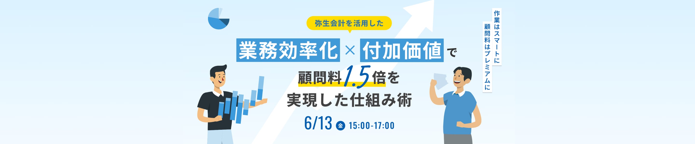 作業はスマートに 顧問料はプレミアムに 弥生会計を活用した 業務効率化×付加価値で顧問料1.5倍を実現した仕組み術 6/13 金 15:00-17:00